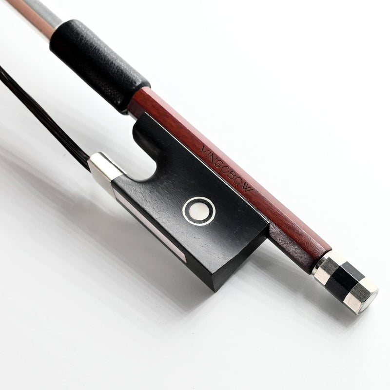 VINGOBOW Brazilwood Violin Bow 3/4 Size 69cm Ebony Frog Natural Mongolian Black Horsehair Well Balanced Sweet Tone - Image 5